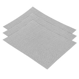 Non-Stick Grill Mat, 3-Piece Grill Mesh Mat Set, 42 x 36 cm, Non-Stick Grill Net, Reusable, Grill Mats for Charcoal, BBQ Grill Mat for Vegetables, Cooking, Baking, Grilling and Baking