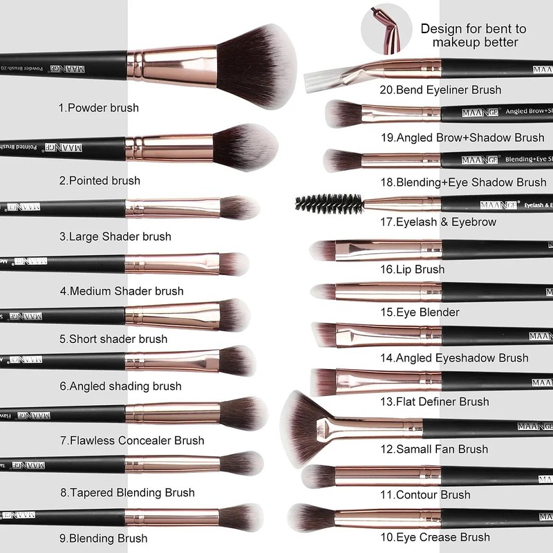 20 Piezas Brochas De Maquillaje Profesional Brochas Maquillaje Maange Set
