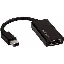 StarTech.com Mini DisplayPort to HDMI Adapter - Active mDP 1.4 to HDMI 2.0 Video Converter - 4K 60Hz - Mini DP or Thunderbolt 1/2 Mac/PC to HDMI Monitor/TV/Display (MDP2HD4K60S), Black