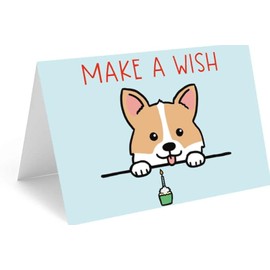 Red Door Inspirations Dog Happy Birthday Card, 4x6 includes card and envelope (Corgi Birthday Card Single)