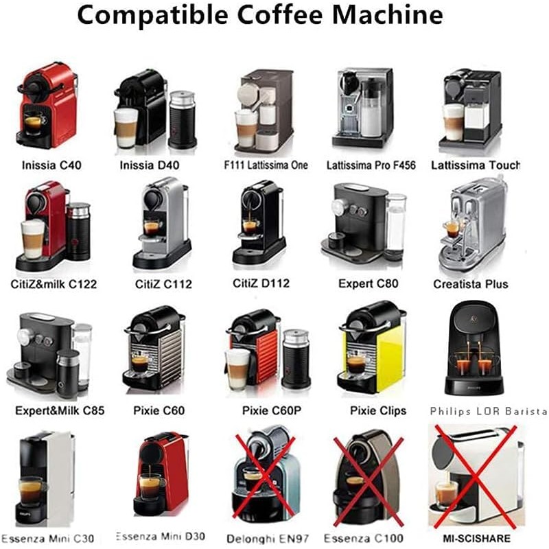 Refillable Coffee Capsules Stainless Steel Reusable N-espreesso Pods Compatible with