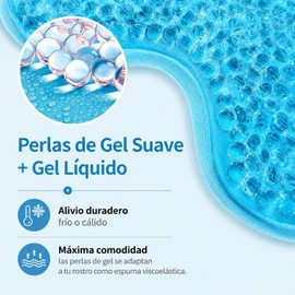 2PCS Antifaz de Gel para Ojos, Mascarilla de Gel para Ojo Reutilizable, Compresa Fría y Caliente para Ojo, Respaldo de Felpa Suave Suave para Ojos Hinchados Ojeras Migraña Alivio del Estrés (Azul)