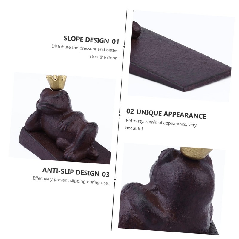 STOBOK Metal Door Wedge Stopper Cast Iron Door Stop for
