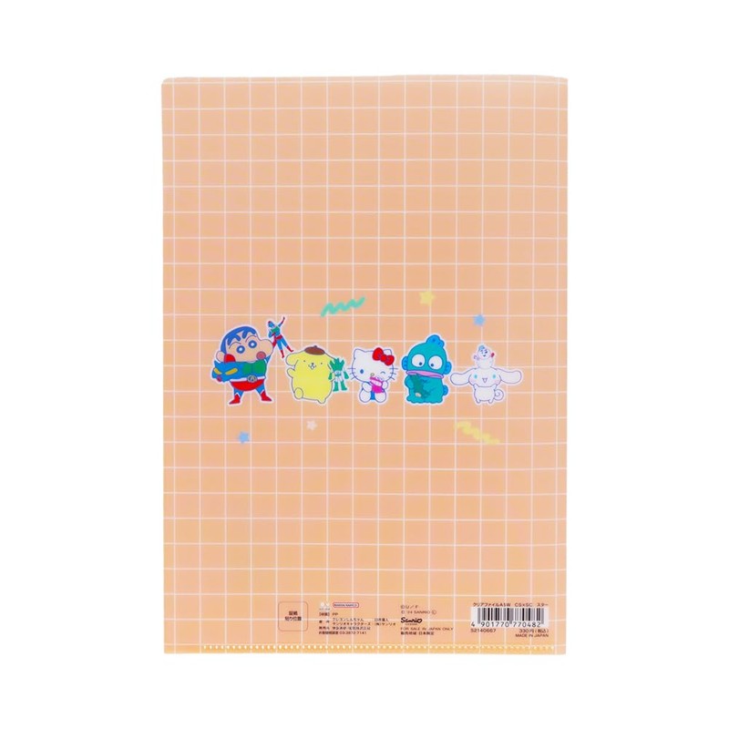 Sunstar Stationery 770482 Crayon Shin-chan x Sanrio Characters Clear File