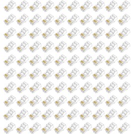 tunghey 100Pack RJ45 Connectors, Gold Plated Rj 45 Connector, Cat6 Ethernet Cables with Good Material, Professional Cat 6 Connector, Non-Pass-Through Design Rj45 Ends (CAT6 UTP)
