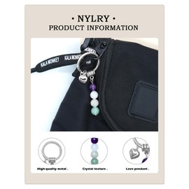 nylry New Beginnings Gifts Crystal Keychains for Women Natural Stones Cute Keychain Healing Crystals Jewelry Farewell Going Away Gifts for Coworker Women Leaving/Best Friend Graduation Gift-silver