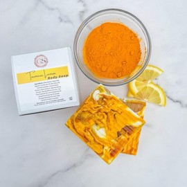 Turmeric Lemon Body Bar handmade soap - Size: TWIN (2 Soap Bars)