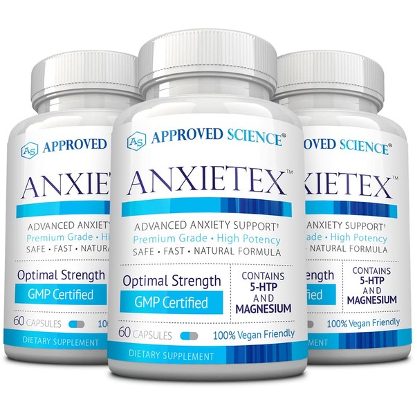 Approved Science Anxietex™ - Naturally Boost Mood - Promote Relaxation and Calm The Mind - L-Theanine and Magnesium - 120 Capsules - Vegan Friendly - 3 Month Supply