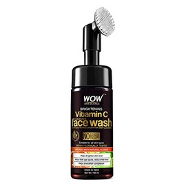 WOW Skin Science Vitamin C Face Wash w/ Face Brush - Foaming Facial Cleanser - Facial Skin Care Products - Acne Face Wash for Women - Exfoliating Face Wash Men's Scrub - All Skin Types (150ml)
