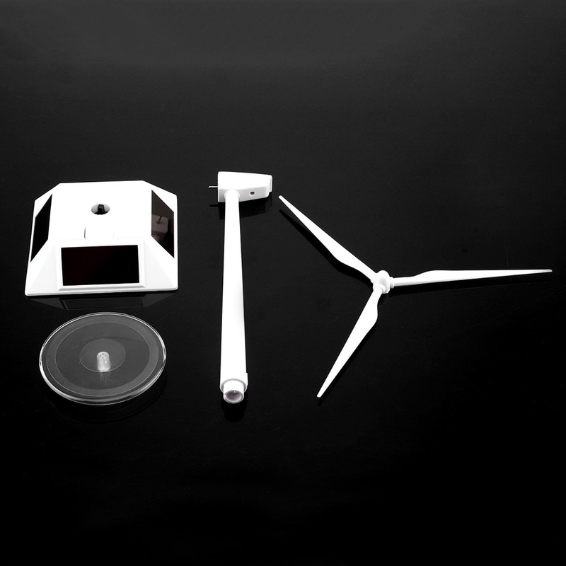 Solar Powered Wind Mill Model Desktop Decor Craft Kids Children
