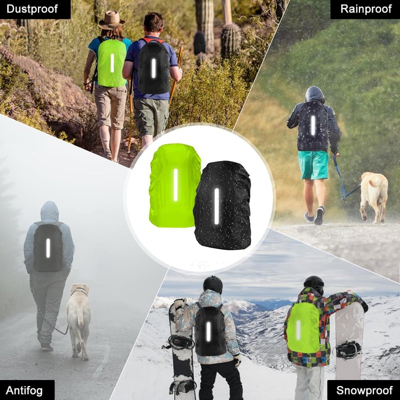flintronic Rain Cover for Backpacks with Reflective Strips (40-50L), 2