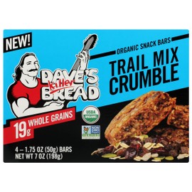 Dave's Killer Bread Organic Snack Bar, Trail Mix Crumble, 19g Whole Grains, No Artificial Ingredients or Preservatives, Kosher, USDA Certified Organic, Non-GMO, 4 Count, 7 Ounce (Pack of 6)