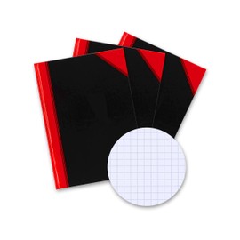 Bantex 3 x A5 Squared Notebook 192 Pages 70gsm Hardback Black
