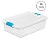 Sterilite 32-Qt. Clear Stackable Latching Storage Box Container, 18 Pack