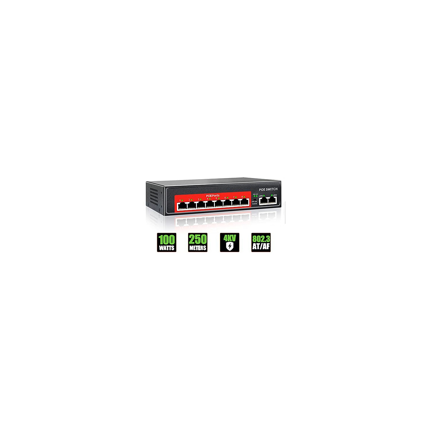 STEAMEMO PoE+ Switch, 8 Port Managed PoE Ethernet Switch(8 POE Ports +2 ...