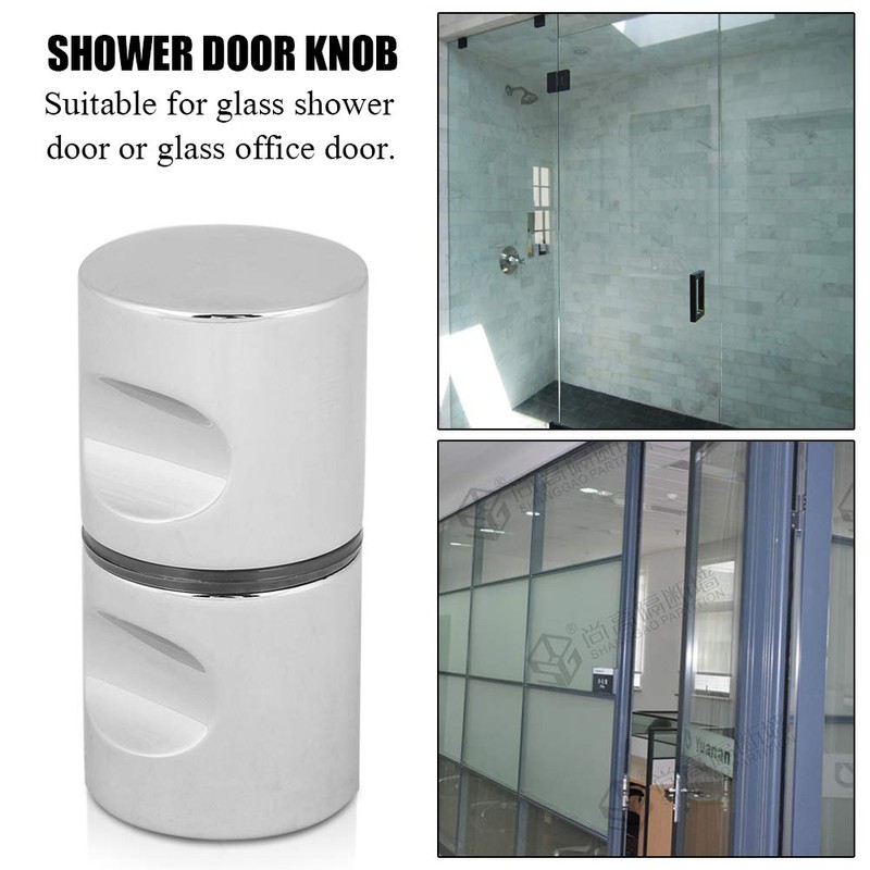 Nimoa Shower Door Knob, Aluminum Alloy Chrome-Plated Pull Handle Knob