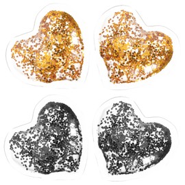 Baluue 4pcs Heart Shape Eye Reusable Gel Eye Pads for Cold Compress Material Versatile for Various Occasions Soothing and Refreshing