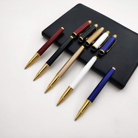 Accod Metal Signature Pen Office Rollerball Pen Black Ink Ballpoint Pen Nice Gift Pen for Family, Classmate and Colleague 0.5mm Replaceable Refills-Gift Boxed (Black)