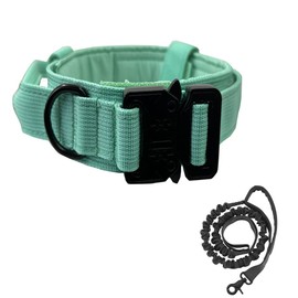 BUYTER Reflective Nylon Tactical Dog Collar Military Adjustable Durable for Large German Shepherd Outdoor Working Training Walking with Leash (XL, Green)