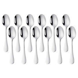 SUNSENGEUR Coffee Spoons Set of 12, Mini Espresso Spoons, Stainless Steel, Silver, 4.4 inch-Oxford