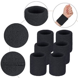 Wristbands Sweatbands Wrist Men Women 2 PCS Sports Sweat Bands for Running Exercise Gym Sports Tennis Basketball Moisture Wicking (Size: 3.15 x 3.15 inches) (2PCS-Sky Blue)