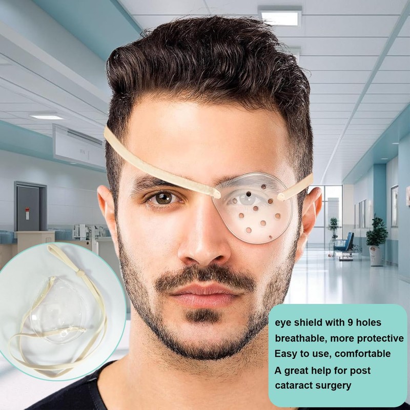 FSJLT 2pcs Clear Eye Shield for Cataract Surgery Hard Vented