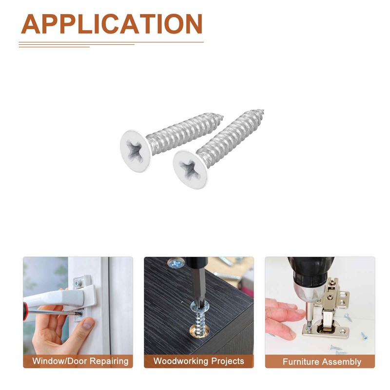 DTGN 100Pcs #8x1 Flat Head Wood Screws, 304 Stainless Steel