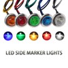 AUOKAY 3/4" Chrome Bezels Red Round Trailer Marker LED Lights