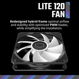 Cooler Master MF120 Lite Case|Liquid Cooler|Air Cooler 3-Pack Fan, 120mm aRGB Lighting, aRGB Splitter, Dynamic PWM 1,750 RPM, Air Balance Blades, Hybrid | PBT Frame