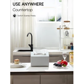 Cloudever Hand Towel Box Cover Holder, No Drill Installation & Damage-Free Adhesive Backing for Wall Mounted, Streamlined Appearance for Kleenex Paper Hand Towels in Kitchen, Bathroom-Liquid Iridium