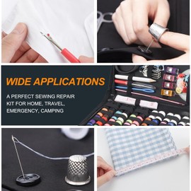 172 Piezas Kit de Costura, JASUVII kit de Costura Mano, para adultos, principiantes, bricolaje, hogar, viajes, reparación de botones y arreglos de ropa, Dedal, Hilo, Aguja, Cinta Métrica