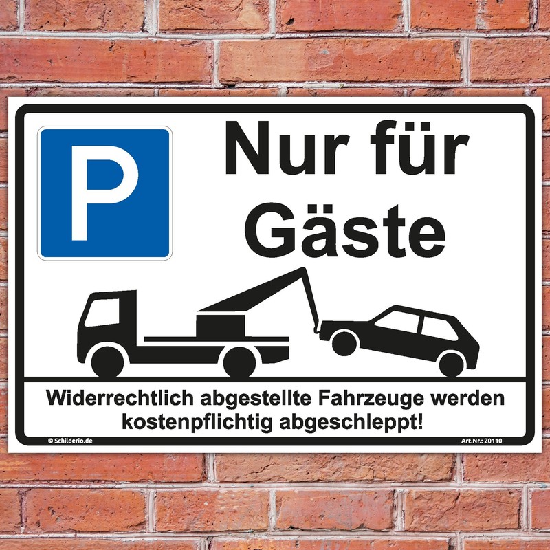 Parking Only for Guests Sign 300 x 200 mm Sturdy