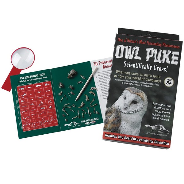 Tedcotoys Owl Puke Pellet with Magnifying Glass