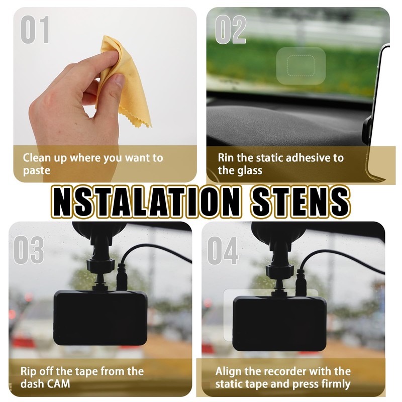 8Pcs Dashcam Windshield Sticke Clear Electrostatic Stickers Sticker Shield for