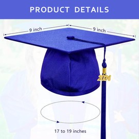 Kindergarten Graduation Gown Cap Set with 2024 Tassel,Preschool Stole and Certificate for Kindergarten (Blue, 36)