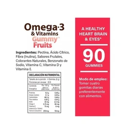 Naturelab Omega 3 con Vitamina D Y E Sabor Frutales 90 Gomitas