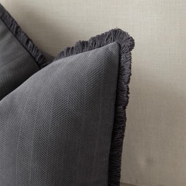 Joyouth Set of 2 Decorative Fringe Throw Pillow Covers Chenille Pillow Covers Elegant Design Pillowcase Soft Tassels Cushion Cover for Couch Bed Home Decor,22×22 Inch,Rustic Gray