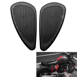 Kucehiup Motorcycle Fuel Tank Knee Pad, Vintage Tank Side Panels Protector Stickers Universal Gas Petrol Tank Knee Pads(Black2)