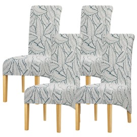 Lellen 4PCS Stretch XL/Oversized Extra Large Dining Room Chair Covers for Kitchen Dining，Removable Washable Chair Protectors Slipcovers Printed Chair Covers