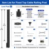 BLIKA 36" Side Mount Cable Railing Posts, Stainless Steel, Level