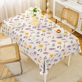 MOTYYA Table Cloth PVC Rectangle Tablecloths Wrinkle Free Washable Coffee Table Cover for Home, Kitchen Dinning, Party, Holiday, Buffet, Oblong, 140 * 220cm(55" x 86")