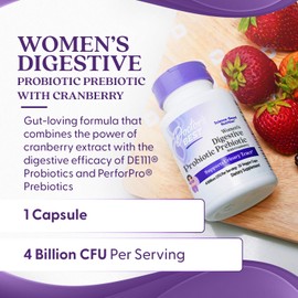 Doctor's BEST Women's Digestive Probiotic Prebiotic with Cranberry 30 Veggie Caps