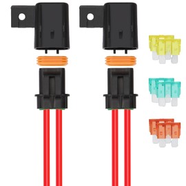 Weasch 2 Pack 12V Inline Waterproof Fuse Holder, 12 AWG Pre-Wired Kit, with 20 Amp 30 Amp 40 Amp ATC/ATO Blade Fuses, Heavy Duty Inline Fuse Holder for Marine Automotive Vehicle (2)
