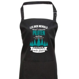 ShirtInStyle Chef's Apron Bib Apron Leg Dich Niemals Mit Einem Piloten An, Wir Kennen..., Colour Black