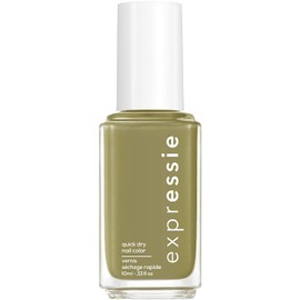 essie expressie Quick-Dry Vegan Nail Polish, Olive Green 320 Precious Cargo-Go!, 0.33 Ounces
