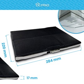 DL-pro Carbon Filter 220 x 284 mm for Bosch Siemens 744073 00744073 DHZ5285 LZ52451 Z5133X1 AA220110 Activated Carbon Filter Odour Filter for Cooker Hood