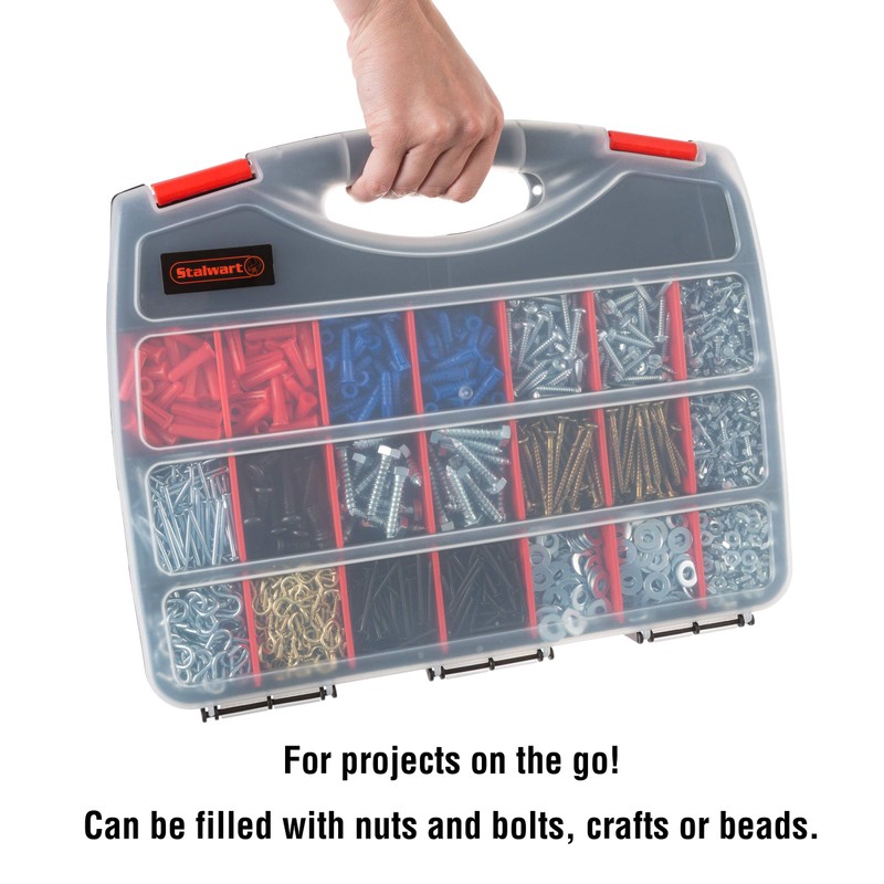 Hardware Organizer Box with Dividers - 23 Compartment Small Parts