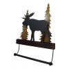 Rustic Western Elk Moose Deer by Pine Forest Wooden Wall