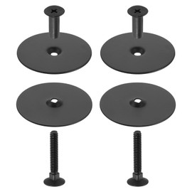 uxcell 4 Set Door Hole Cover Plate, 2-5/8" Diameter Round Deadbolt Cover Plate Metal Door Knob Handle Hole Filler Plate with Connecting Screws, Black