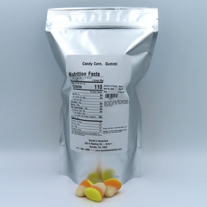 Beulah's Gummy Candy Corn, 2 Pound Package, 100 Pieces of